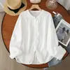 Camisa Manga Longa Algodão Gaze Artística Fresca Solta Casual Versátil Gola Redonda Primavera e Outono 2026