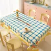Toalha de Mesa Desenho Animado, Sem Lavagem, Impermeável, À Prova de Óleo, Resistente ao Calor, Estilo Dopamina Creme, Toalha de Mesa Retangular, Protetor de Mesa, Chá