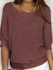 Suéter liso de superventas transfronterizo para mujer con diseño de cuello barco, estilo casual europeo y americano, mangas tres cuartos, versátil para ir al trabajo y ambientes con aire acondicionado