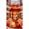 Decorações de Pavilhão Estilo Tradicional para o Festival da Primavera e Ano Novo, Adereços Decorativos de Iluminação Comercial e Dispositivos de Iluminação