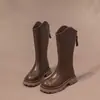 Botas para Niña 2026 Nuevas Botas Largas de Invierno Botas Altas hasta la Rodilla para Niños Botas de Combate para Niñas Botas de Cuero de Caña Alta con Forro de Piel Niños Grandes