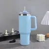 Taza de Coche Transfronteriza de 40 oz con Gran Capacidad, Popote, Asa, Taza para Hielo, Taza Portátil de Acero Inoxidable 304 con Aislamiento al Vacío