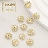 Soporte de flor de circonita incrustada en oro de 18 quilates material para joyería hecha a mano DIY pulsera cuentas pulsera flor sombrero accesorios