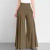 Moda Feminina Nova da Amazon para Primavera e Outono, Calças de Perna Larga de Cintura Alta Cor Sólida, Calças Casuais Leves para Caminhada ao Ar Livre