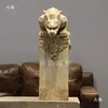 Escultura de piedra absorbente de agua tipo bestia de mármol blanco, Pixiu de estilo antiguo, para paisajismo de patio, fuente de agua y adorno para atraer la riqueza