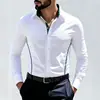 Comercio Exterior Amazon Ropa Nueva para Hombre Bloque de Color Cuello Triángulo Manga Larga Camisa Talla Europea Moda Juvenil Casual Camisa Sencilla