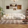 Tecido para Arranhar Gato Estilo Creme Francês Sala de Estar Apartamento Pequeno Módulo Cor de Nuvem Marshmallow Bloco de Cores Popular Cyber Tecido de Fileira Reta Sofá