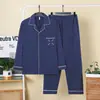 En stock En stock Estilo Nuevo Invierno Doble Cara Polar Jacquard Cárdigan Solapa Pijama para Hombre Lujo Ligero Manga Larga Ropa de Casa Ropa Exterior