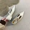 Elegantes zapatos de moda para mujer con punta fina, nuevo estilo bosque vintage primavera 2026 zapatos Mary Jane negros franceses de tacón bajo
