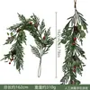 Plantas verdes artificiales, enredadera fokkesia, guirnalda de agujas de pino navideña, arco decorativo de piñas, decoración del hogar
