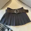 Cinturón Estilo Retro para Mujer 2026 Moda para Figuras Menudas, Combinado con Falda Corta Plisada, Falda Larga de Cintura Alta Nueva Estilo Primavera y Verano