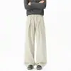 Pantalones Casuales Nuevos para Hombre 2026, Estilo Old Money, Corte Holgado, Lino de Imitación, Pantalones Rectos de Pierna Ancha, Pantalones Largos