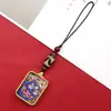 Colgante para Teléfono Móvil Pequeño Thangka Estilo Xizang Wuye Huang Caishen Zakhilam Dzi Colgante para Teléfono Móvil Correa Cadena para Teléfono Móvil