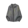 Suéter cárdigan de color liso con cremallera estilo Retro Old Money para hombre 2026 Primavera/Otoño Marca de moda para pareja Casual Perezoso Tejido de punto