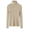 Suéter Base de Punto Grueso de Lana de Cuello Alto para Mujer, Top con Cuello Holgado para Otoño e Invierno, Nuevo Suéter Ajustado 2025 Capa Interior