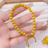 Pulseira Ajustável de Olho de Gato Tecida à Mão em Latão Banhado a Ouro, Joia de Contas da Moda de Luxo Leve Que Não Desbota com o Tempo
