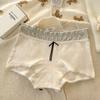 Calzoncillos Boxer Antibacterianos de 10A para Mujer, Tipo a Algodón Crudo Dos en Uno, Algodón Puro con Entrepierna Extendida de Cintura Media que Cubre la Cadera