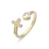 Anillo Abierto Geométrico de Corazón de Circonita Chapado en Oro de 18 Quilates de Cobre Versátil de Moda Aogu para Mujer Anillo Versátil Único Nuevo