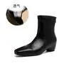 Botas Martin quadradas de 5cm de altura para mulheres, novo modelo outono e inverno 2026, botas curtas com zíper traseiro, botas femininas estilo britânico retrô