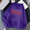 Sudadera con cuello redondo para hombre y mujer, estilo europeo y americano, nueva para el Día de San Valentín 2025, con estampado simple de corazón y letra en inglés, para comercio exterior europeo y americano