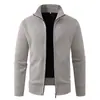 Comércio exterior transfronteiriço outono e inverno novo cardigã masculino de gola alta suéter grosso com zíper jaqueta casual suéter de tricô para homens