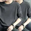 Camiseta de manga larga para hombre, de corte holgado y oversized, perfecta como capa base para el otoño, con estampados de moda y colores lisos, versátil y elegante
