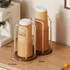 Organizador de vasos de escritorio, estante de almacenamiento de gran capacidad para vasos desechables, adecuado para restaurantes y bares, también para almacenar vasos de papel y vasos de té de leche