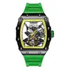 Relógio Masculino Miller Cross-Border de Alto Padrão com Pulseira de Silicone Impermeável, Design Esqueleto Totalmente Automático, Relógio Mecânico Masculino para Dropshipping