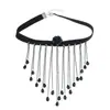 Joyería Transfronteriza Europea y Americana, Collar Oscuro de Moda y Sexy para Mujer, Cadena Versátil para Clavícula con Borla Gótica Retro