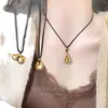 Otoño e Invierno Elegante Maillard Dibujo Animado Gato Estampado Leopardo Largo Cuello Halter Diseño de Clip para Gafas Elegante Versátil Collar para Mujeres