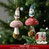 Decoração de Natal Cogumelo Simulado Enfeite de Árvore de Natal Boneco Papai Noel de Mesa Enfeite Arranjo de Atmosfera Pingente