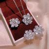 Live Source Korea Zircon Crystal Jewelry Colar Brincos Conjunto de Brincos Conjunto de Duas Peças para Exportação