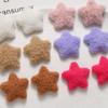 Parche de botón de estrella de cinco puntas de tela de felpa dulce y lindo de otoño e invierno, accesorios para el cabello DIY, pinza para el cabello, accesorios para la carcasa del teléfono móvil