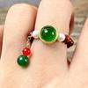 Anillo de Mujer de Palosanto Luz de Lujo Red de Subastas Anillo de Caoba Moda Personalidad Nicho Ajustable Voz Vibrante Suministro en Vivo