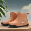 Botas de Lluvia de Moda para Mujer Zapatos de Agua Calientes con Terciopelo Antideslizantes Impermeables Zapatos de Goma para Cocina Botas de Lluvia para el Hogar