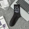 Calcetines de talla grande transfronterizos, calcetines de algodón de moda para hombre, medias de color sólido en blanco y negro, calcetines de baloncesto de primavera y verano para mujer, al por mayor