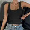 Camiseta sin mangas acanalada de moda para mujer, nuevo corte ajustado, se puede usar sola o en capas. Exclusivo para ventas transfronterizas.