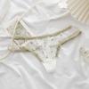 Milk Wish Sweetheart * Estilo japonês cor sólida fio dental cintura baixa sexy renda cinto fino bordado flor vazada roupa íntima feminina sem rastros