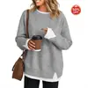 2026 Marca independente europeia e americana, Amazon transfronteiriça, nova blusa de moletom casual feminina de manga comprida com corte solto