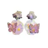 Blooming Olives Sueños Bohemios Mariposa Morada Pendientes Pendientes Joyería