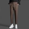 Calças Casuais Estilo Maduro Leve Masculinas Verão Cropped Retas Slim-fit Cintura Alta Nápoles Calças Pequenas Estilo Coreano Rasgadas Bonitas