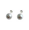 Pendientes de botón S999 Plata Pura Sangre Azul con Luz Fría Iridiscente Perla Blanca Australiana para Mujer Sin Lóbulo Perforado, Pendientes de Clip con un Toque de Lujo de Alta Gama
