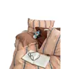 Juego de cuatro piezas de algodón gofrado a rayas 100% algodón funda nórdica sencilla, sábana bajera, sábana encimera juego de cama de tres piezas