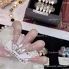 Carta de Amor RosaUñas Portátiles Originales Hechas a Mano Puras, Sensación de Alta Gama, Diseño Ojo de Gato, Uñas Portátiles de Lujo Ligero, Transfronterizo