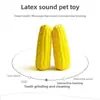 Juguete Forma de Maíz Perros Cachorros Juguete de Látex Juguetes Chirriantes Resistente a Mordeduras Juego Interactivo Juguete para Masticar Entrenamiento Jugando Juguetes para Perros Suministros para Perros
