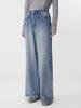 Moda Casual Delgado Pierna Ancha Pantalones de Algodón Lino Tencel Cintura Elástica Jeans Pantalones Verano 2025