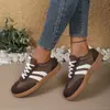 Zapatos Casuales de Talla Grande para Mujer Transfronterizos Nuevo Estilo Primavera y Otoño 2026 Bloques de Color Retro Zapatillas Deportivas Zapatos Blancos para Mujer Venta al por Mayor