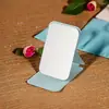 Espelho de Maquiagem PU, Espelho Dobrável com Tampa de Mesa, Espelho Pequeno Dobrável para Retoques de Estudante, Espelho de Penteadeira, Espelho Redondo Pequeno, Presente para Estudante