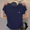 116, 117, Camiseta de Manga Curta Estilo Europeu com Estampa de Pônei e Ombros Normais, Nova 2026 com Design Ajustado franzido