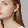 Nuevos Pendientes Redondos de Moissanita 5*5mm de Tonglin, Pendientes de Lujo Ligero de Moda Europea y Americana, Pendientes de Moissanita de Plata de Ley 925